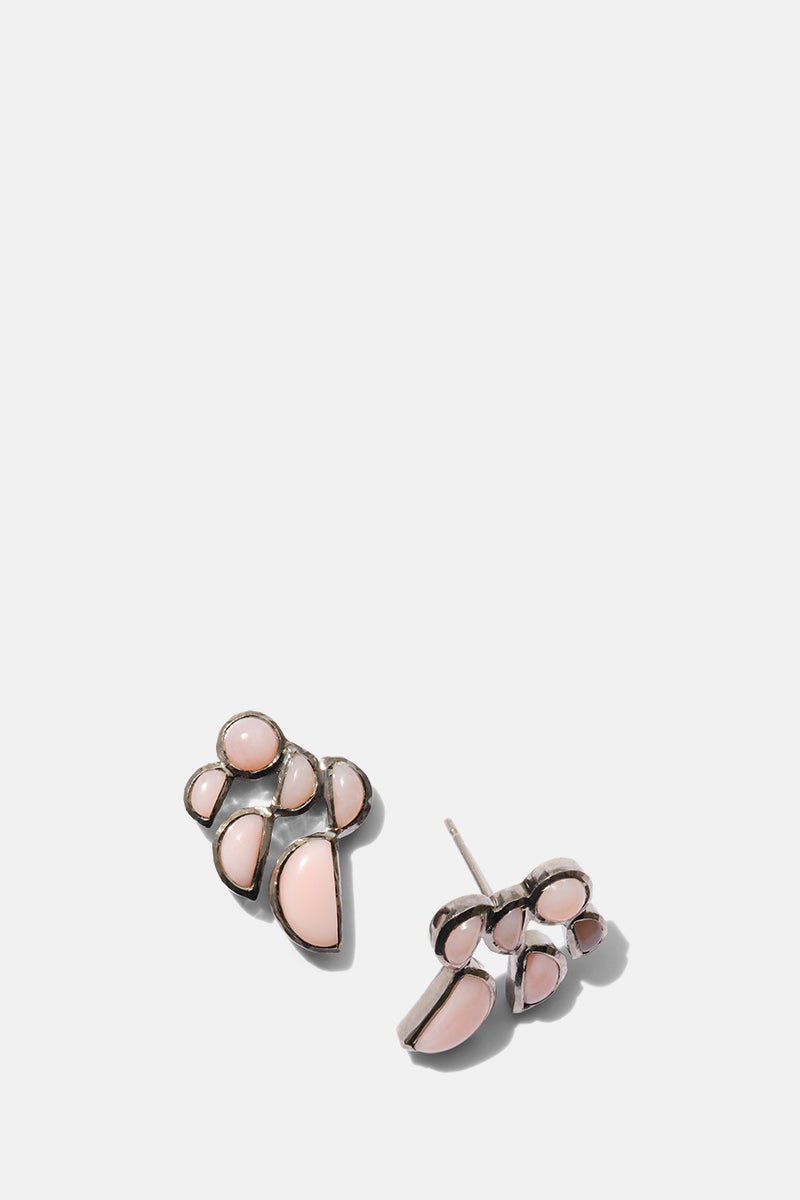 Prawn Earrings - Pink Opal