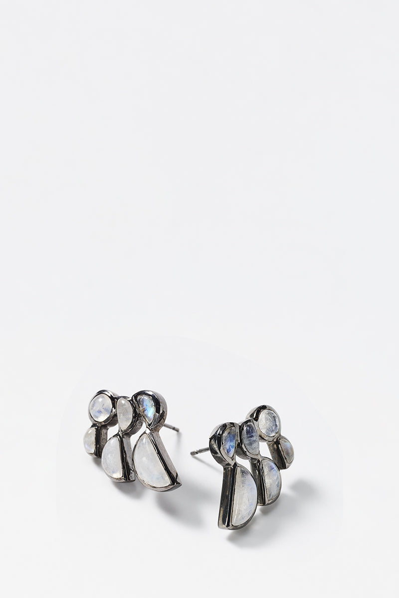Prawn Earrings - Rainbow Moonstone