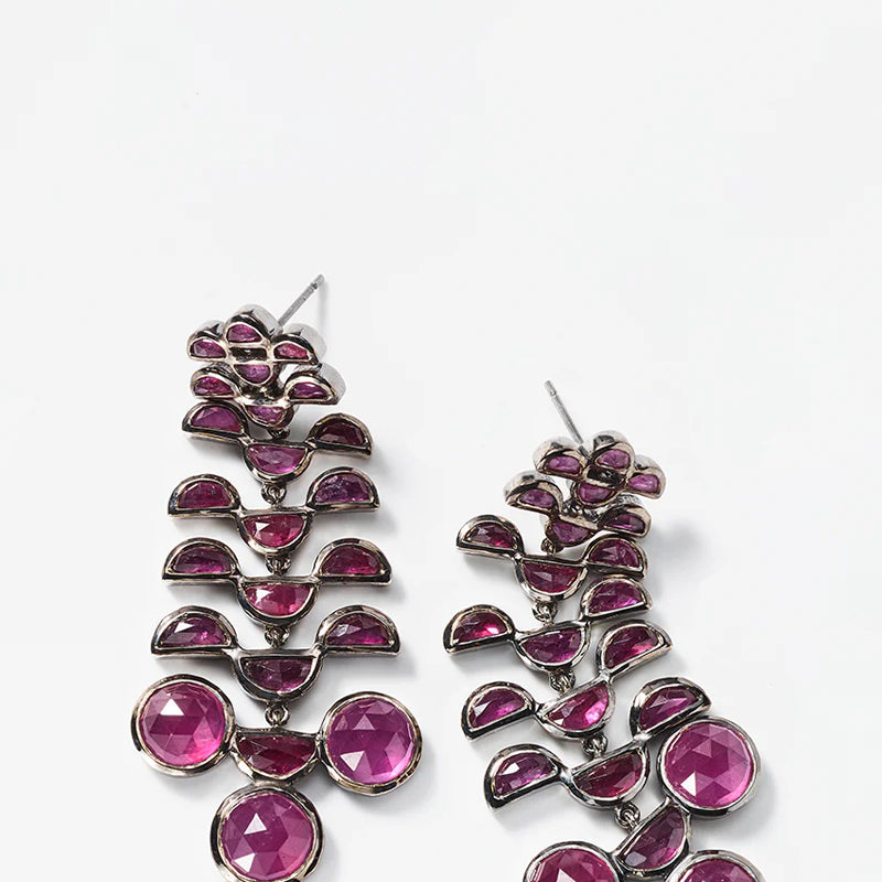 Reptile Girandole Earrings - Ruby