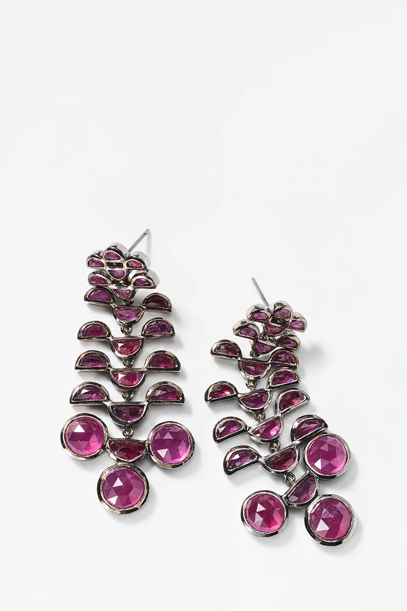 Reptile Girandole Earrings - Ruby