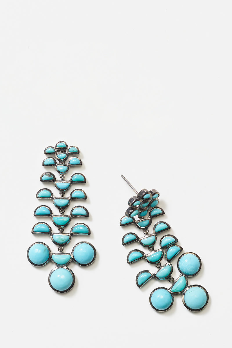 Reptile Girandole Earrings - Turquoise
