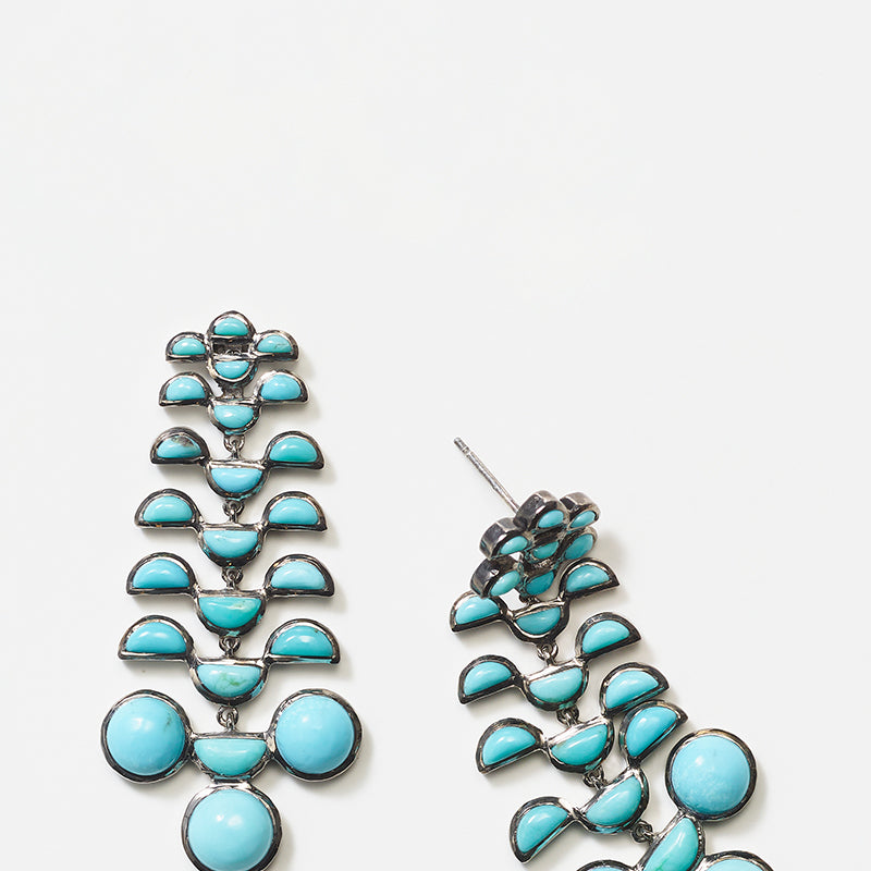 Reptile Girandole Earrings - Turquoise