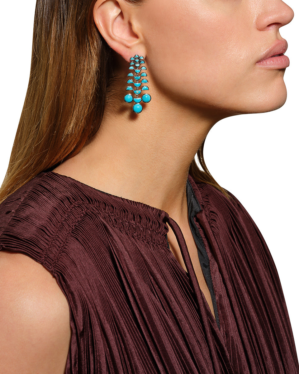 Reptile Girandole Earrings - Turquoise