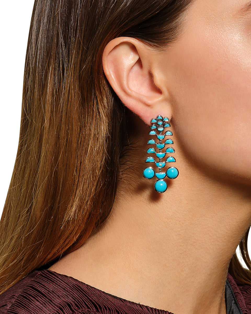 Reptile Girandole Earrings - Turquoise