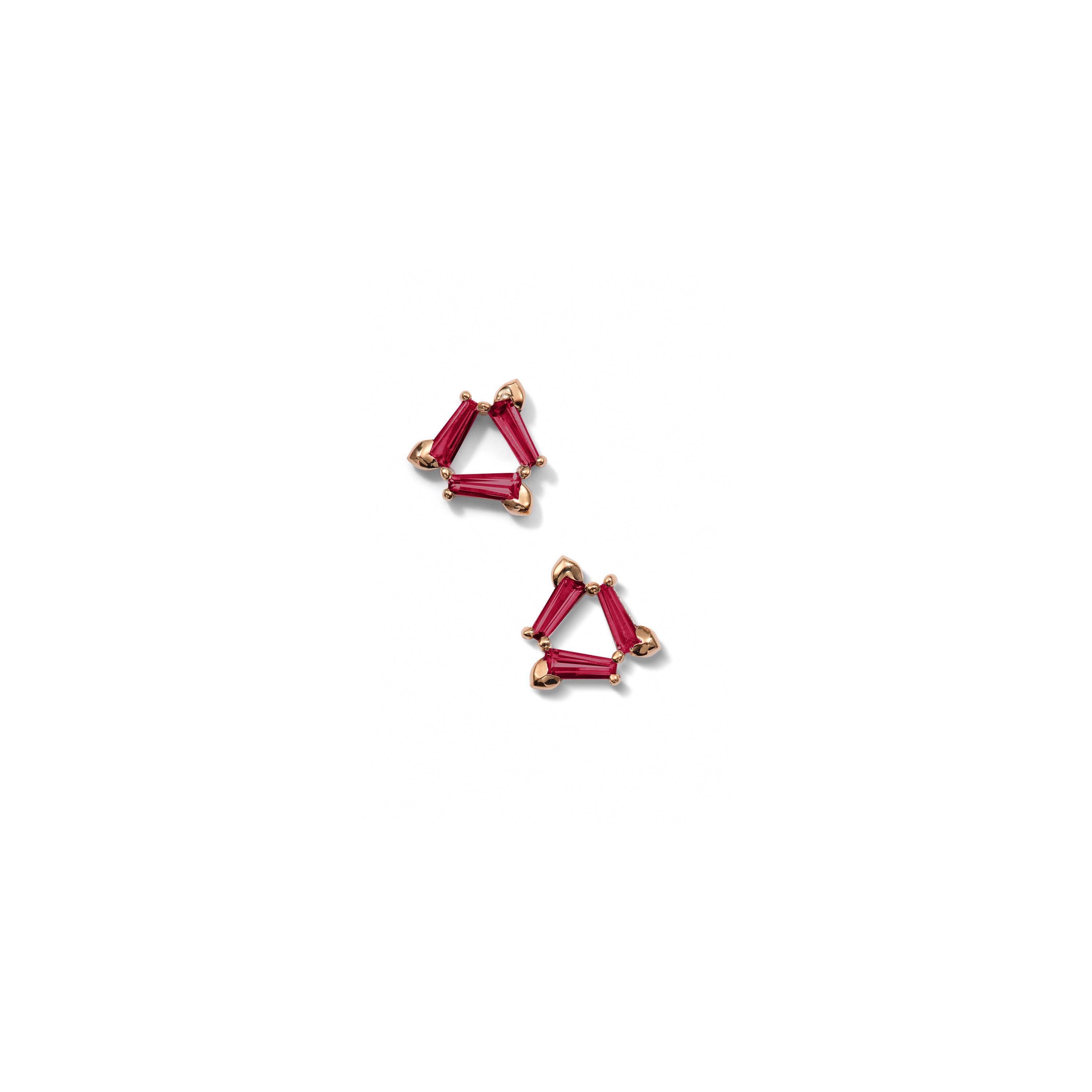 Rosette Earrings - Ruby