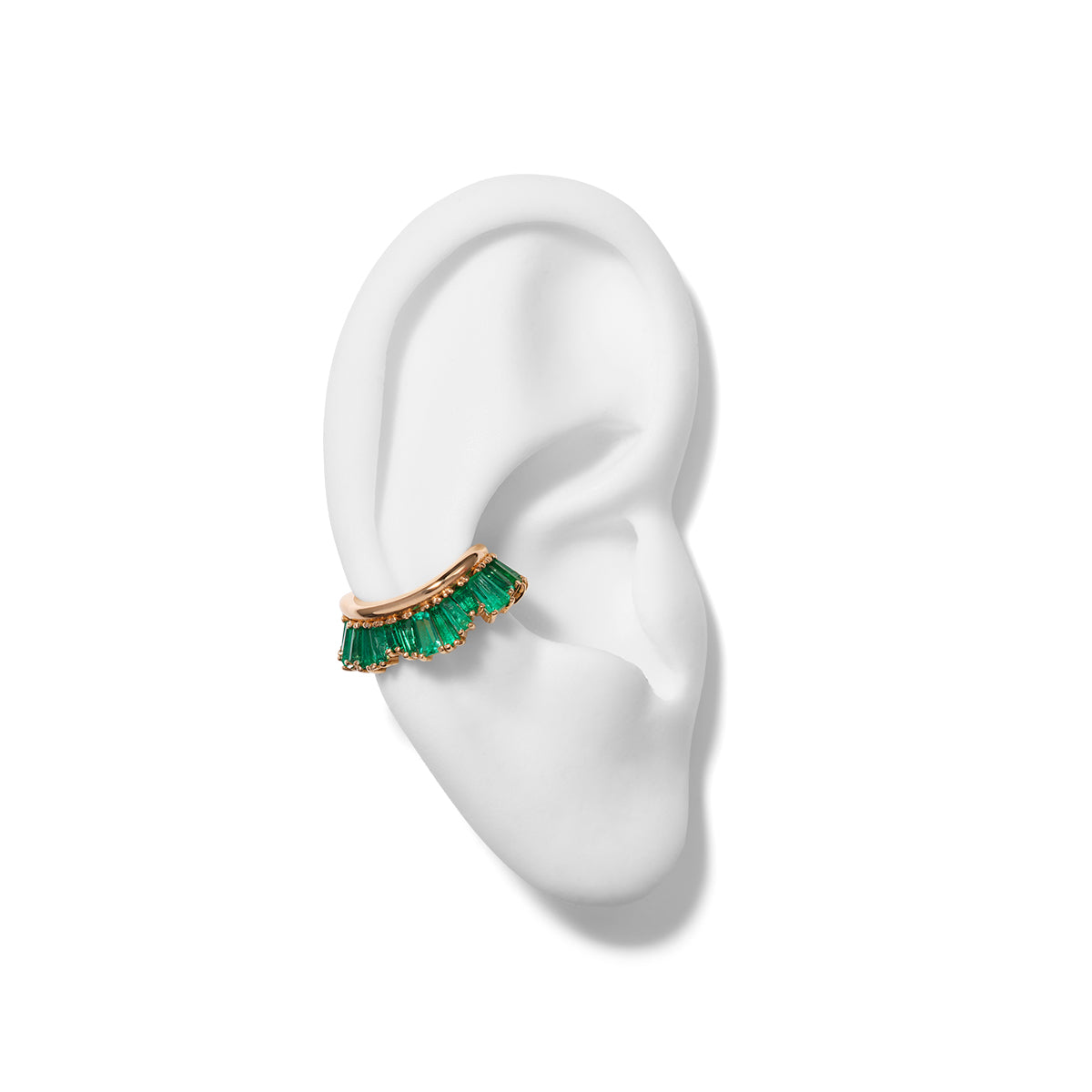 Ruched Ear Cuff - Emerald