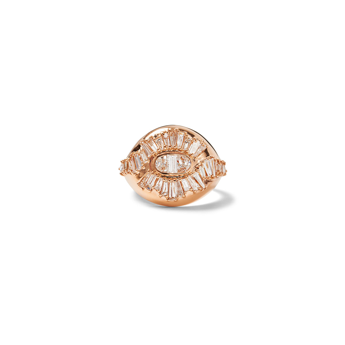 Ruched Emblem Ring - Diamond