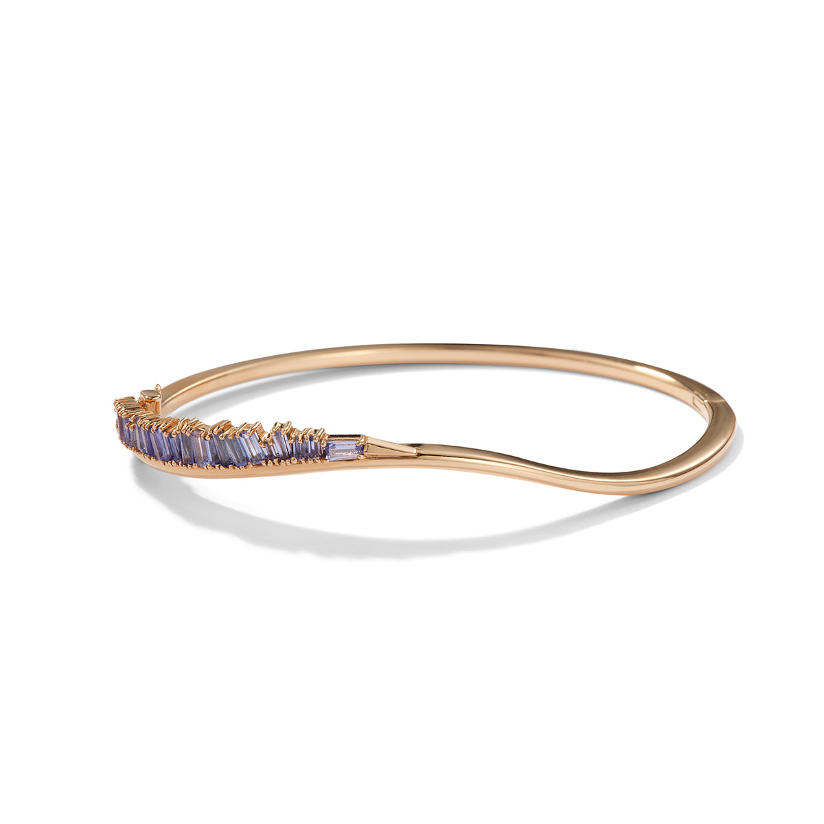 Side Ruched Cuff Bracelet - Tanzanite