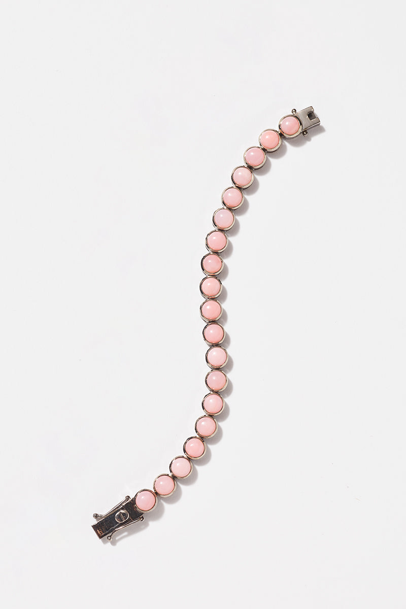 Small Dot Tennis Bracelet - Pink Opal