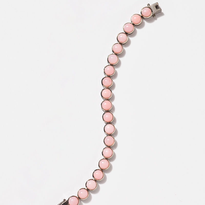 Small Dot Tennis Bracelet - Pink Opal