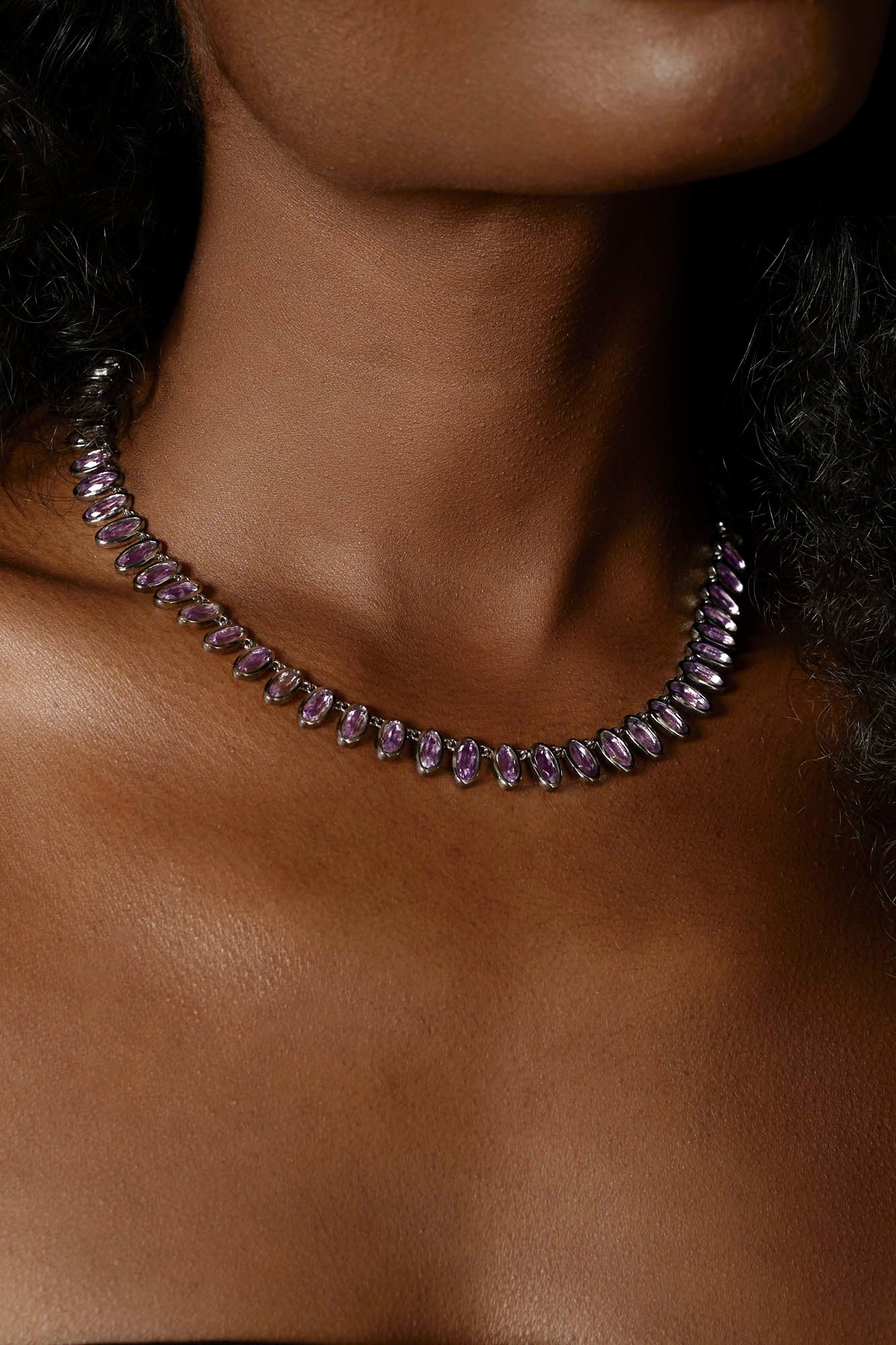 Small Elliptic Rivière Necklace - Rose of France