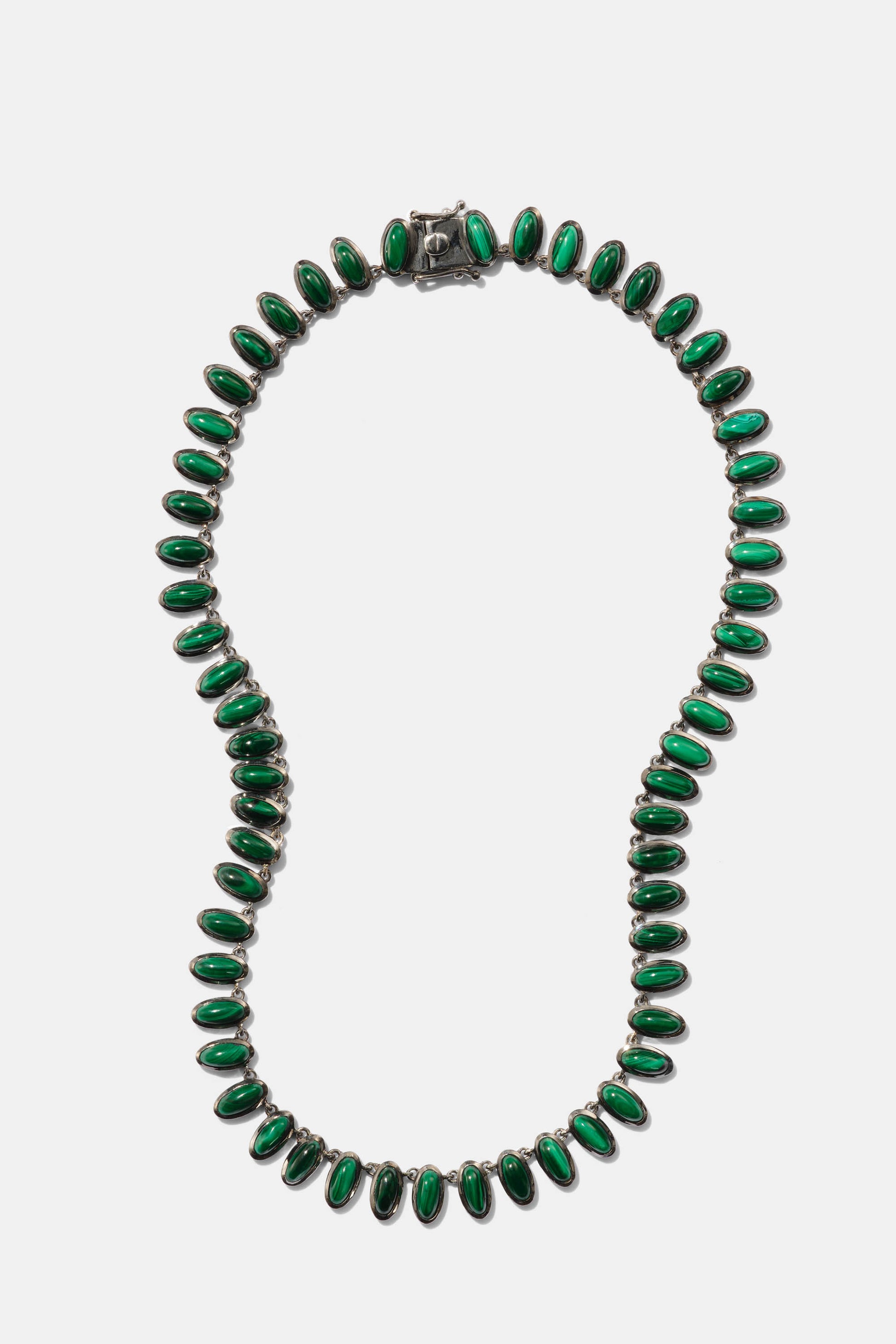 Small Elliptic Rivière Necklace - Malachite