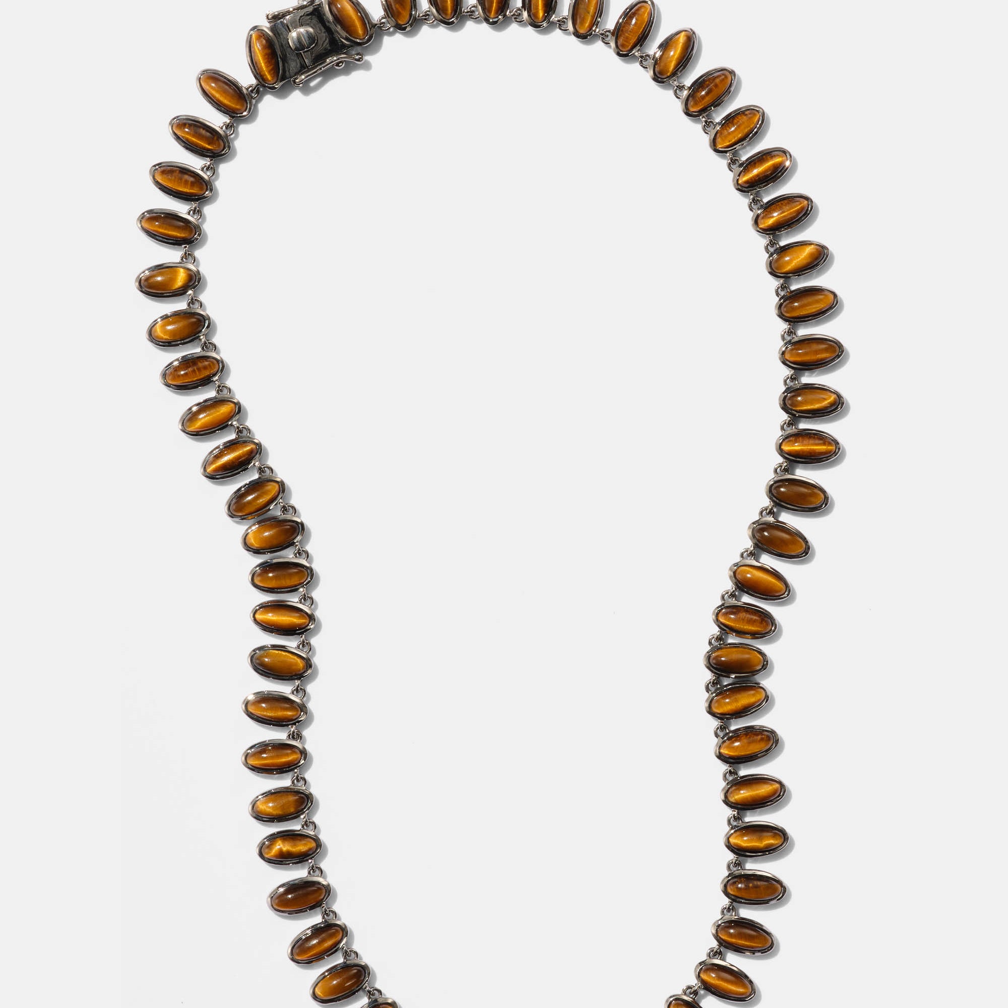 Small Elliptic Rivière Necklace - Tiger's Eye