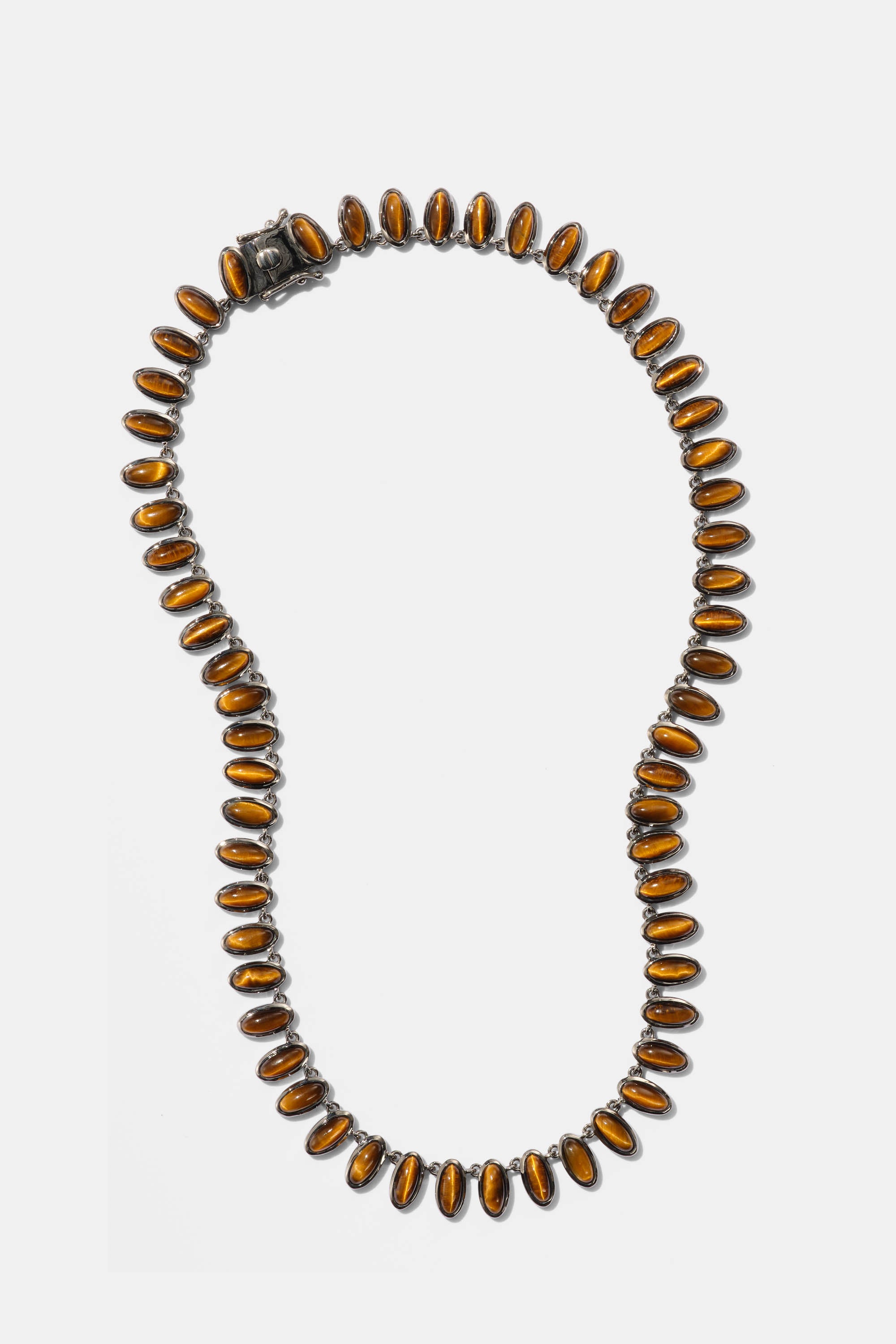 Small Elliptic Rivière Necklace - Tiger's Eye