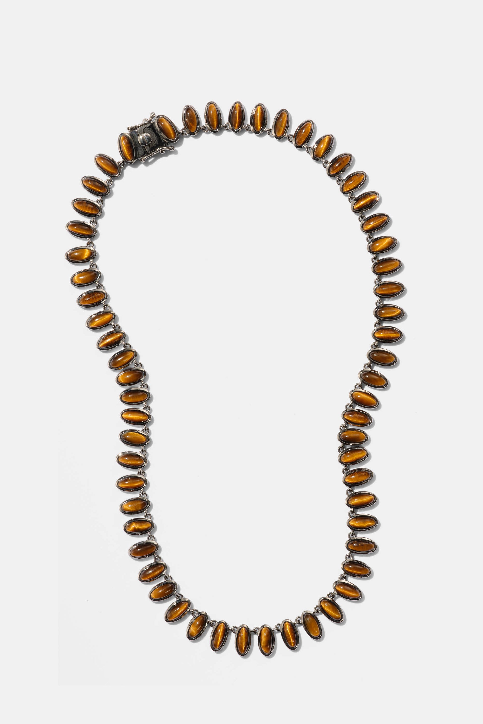 Small Elliptic Rivière Necklace - Tiger's Eye