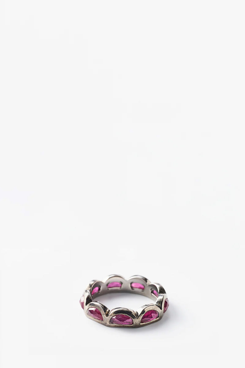 Small Scallop Band Ring - Ruby