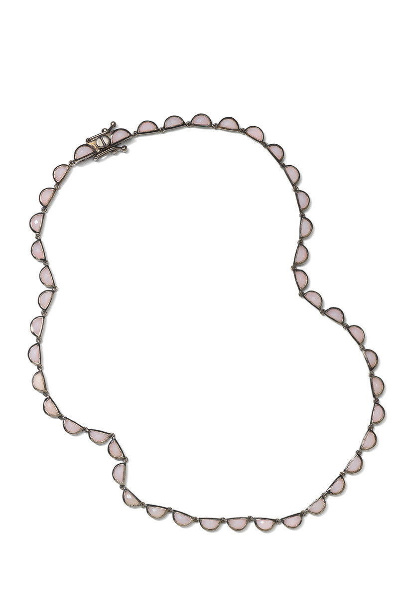 Small Scallop Rivière Necklace - Pink Opal