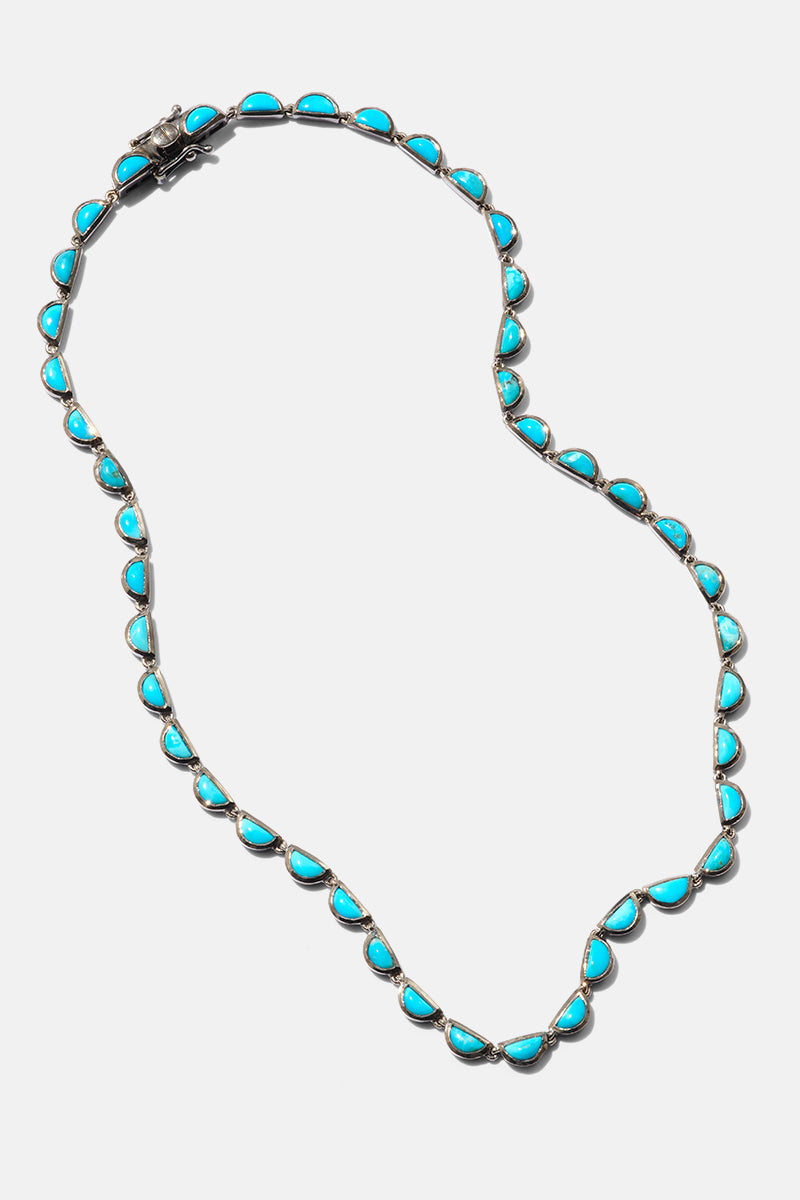Small Scallop Rivière Necklace - Turquoise