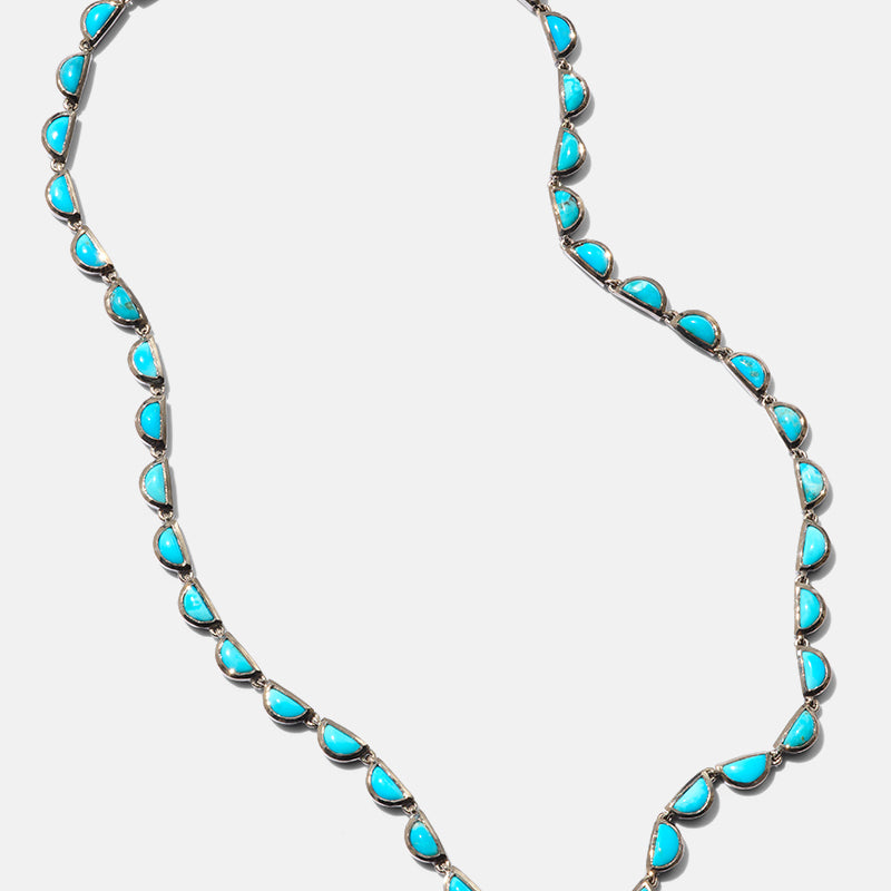 Small Scallop Rivière Necklace - Turquoise