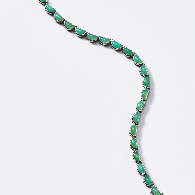 Small Scallop Tennis Bracelet - Chrysoprase