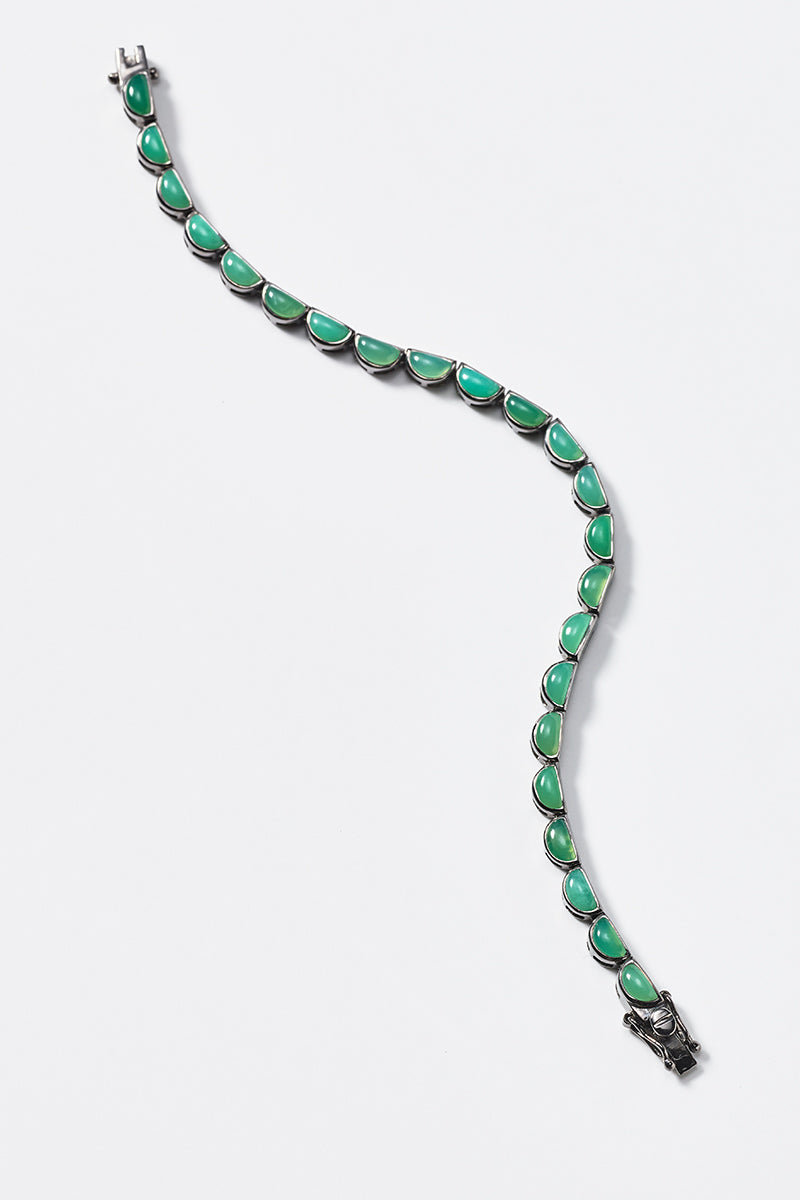 Small Scallop Tennis Bracelet - Chrysoprase