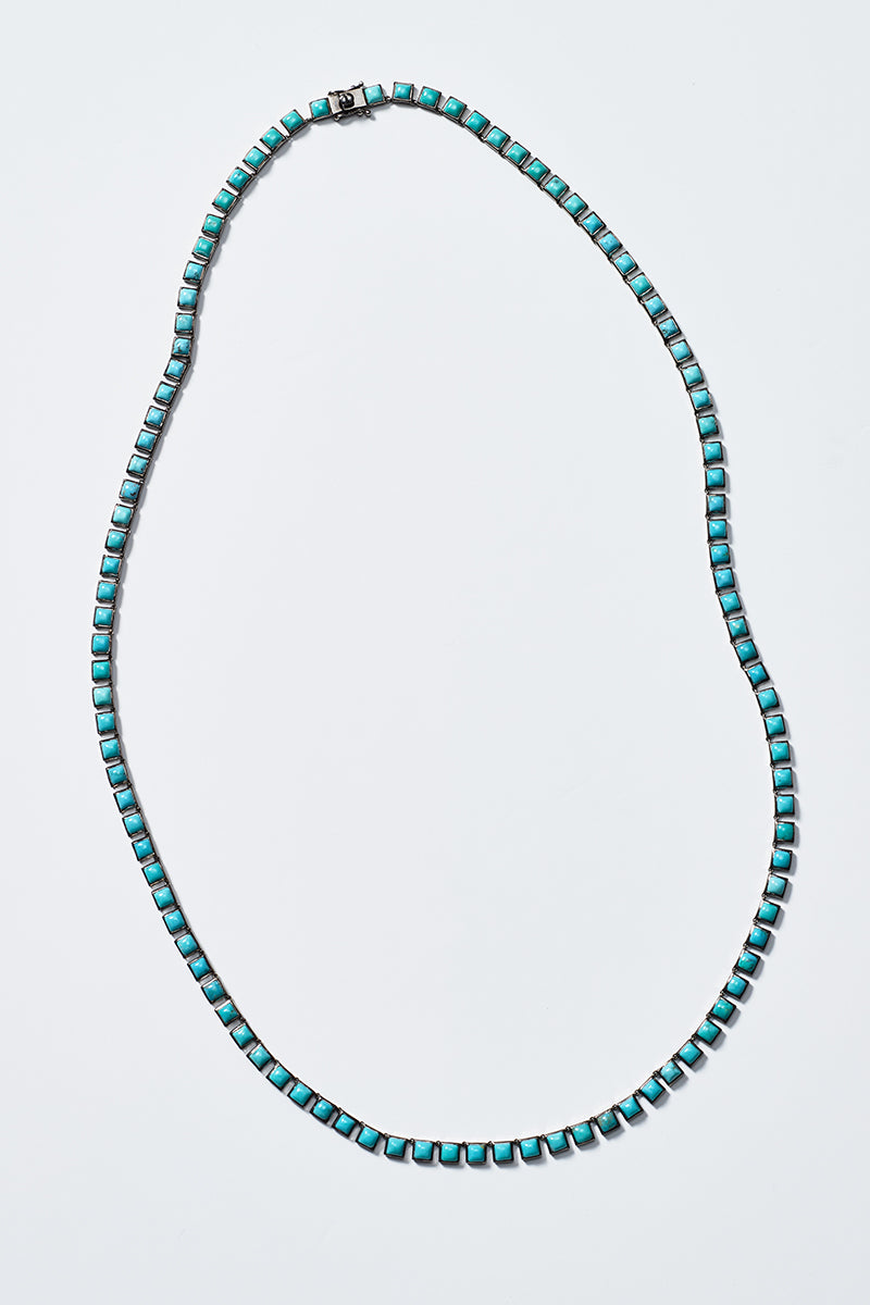 Small Tile Opera Necklace - Turquoise