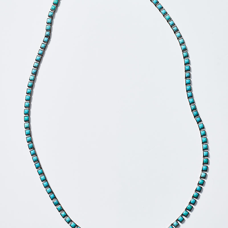 Small Tile Opera Necklace - Turquoise