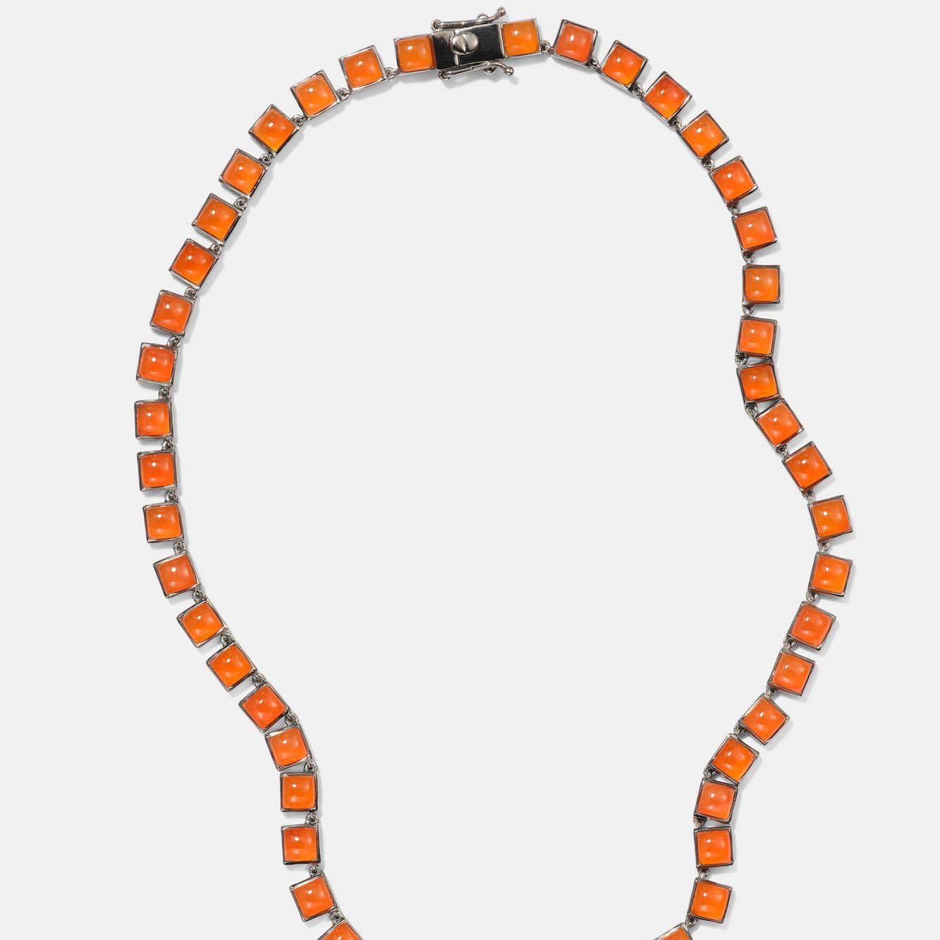 Small Tile Rivière Necklace - Carnelian