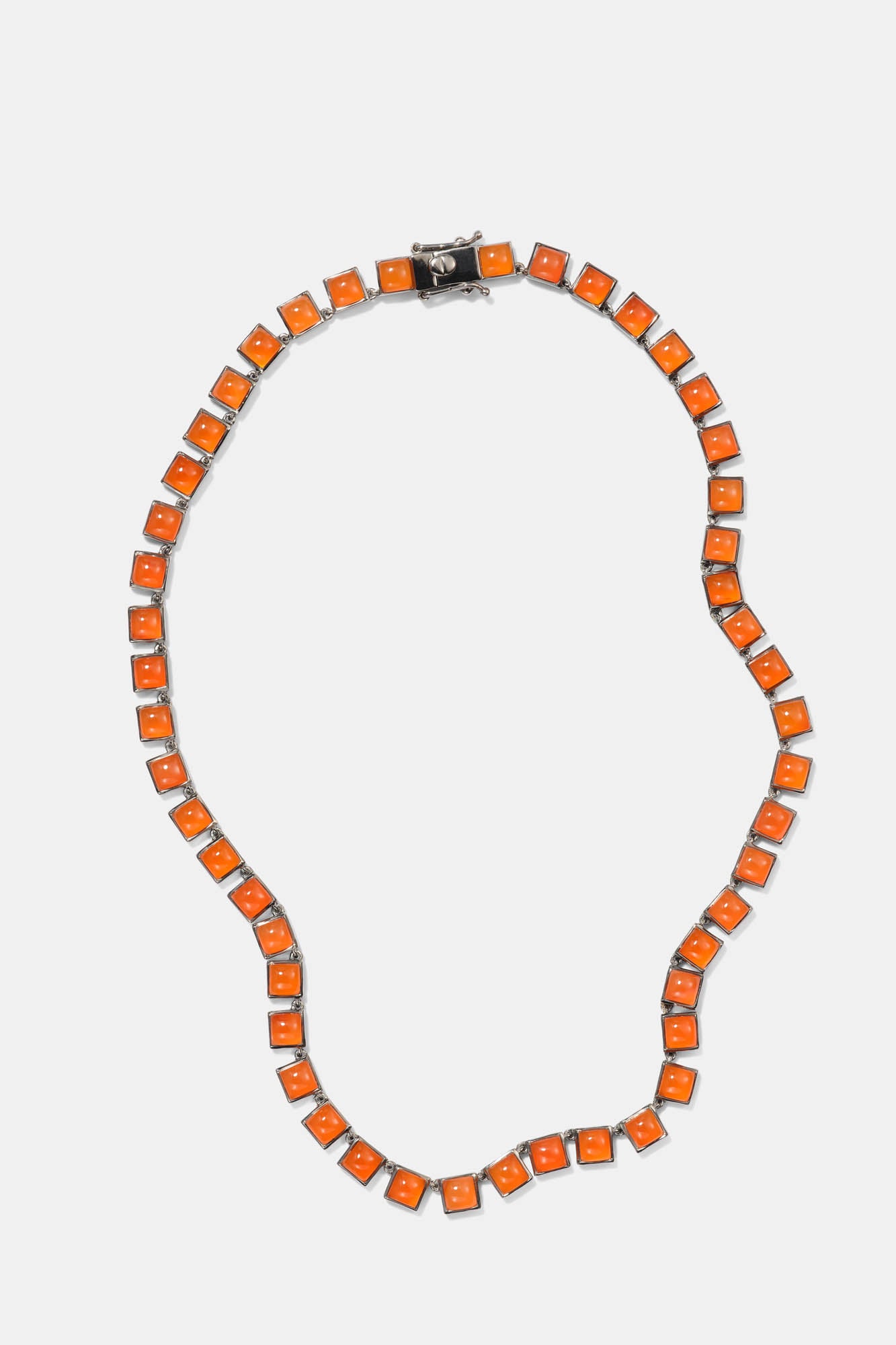 Small Tile Rivière Necklace - Carnelian