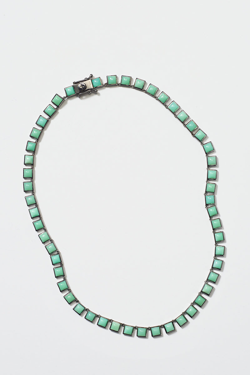 Small Tile Rivière Necklace - Chrysoprase