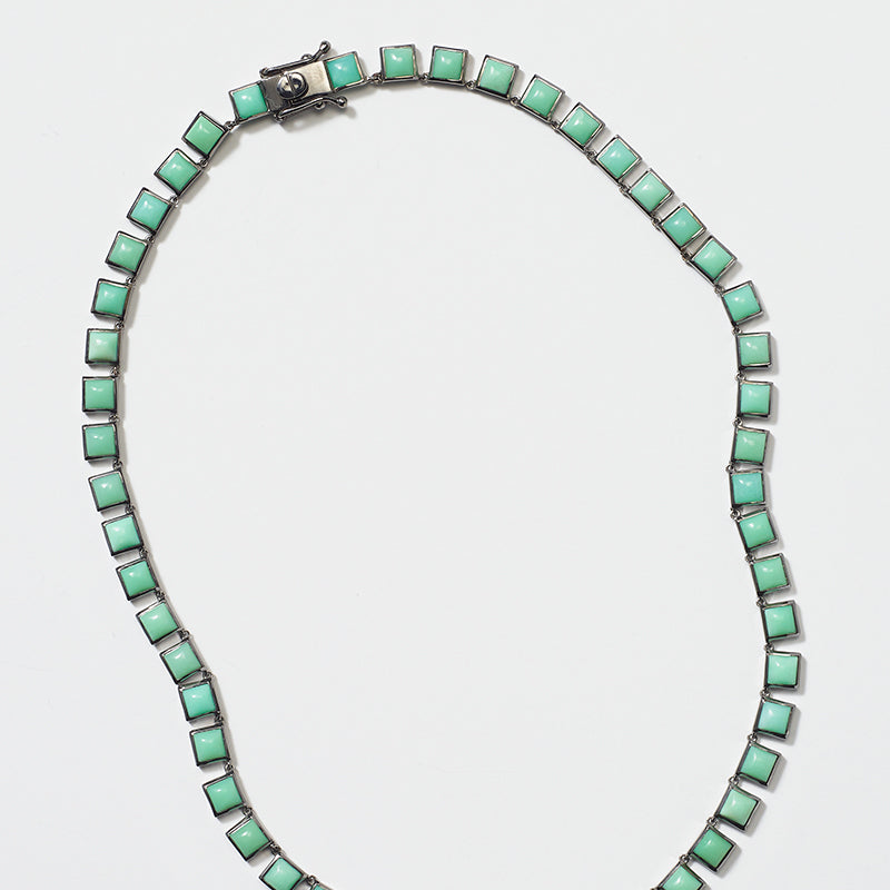 Small Tile Rivière Necklace - Chrysoprase