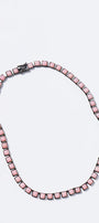 Small Tile Rivière Necklace - Pink Opal