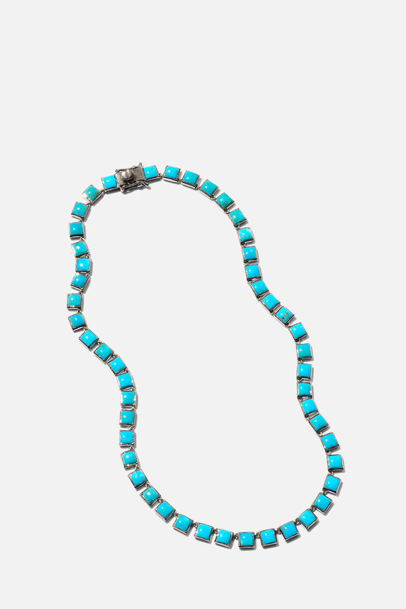 Small Tile Rivière Necklace - Turquoise