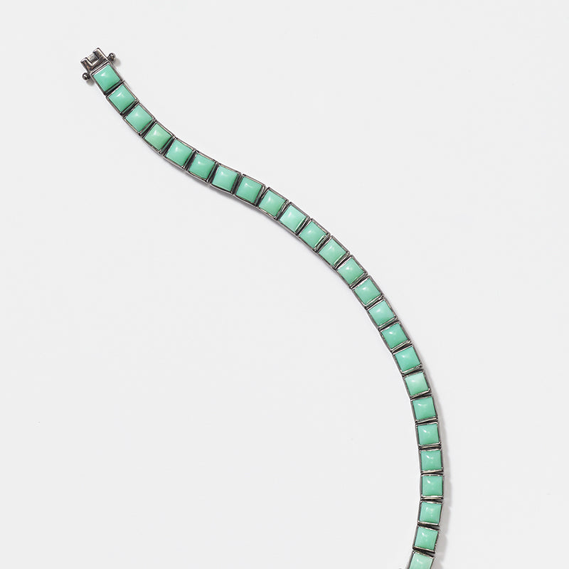 Small Tile Tennis Bracelet - Chrysoprase