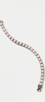 Small Tile Tennis Bracelet - Pink Opal