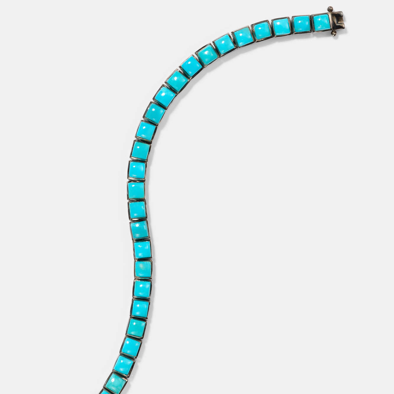 Small Tile Tennis Bracelet - Turquoise