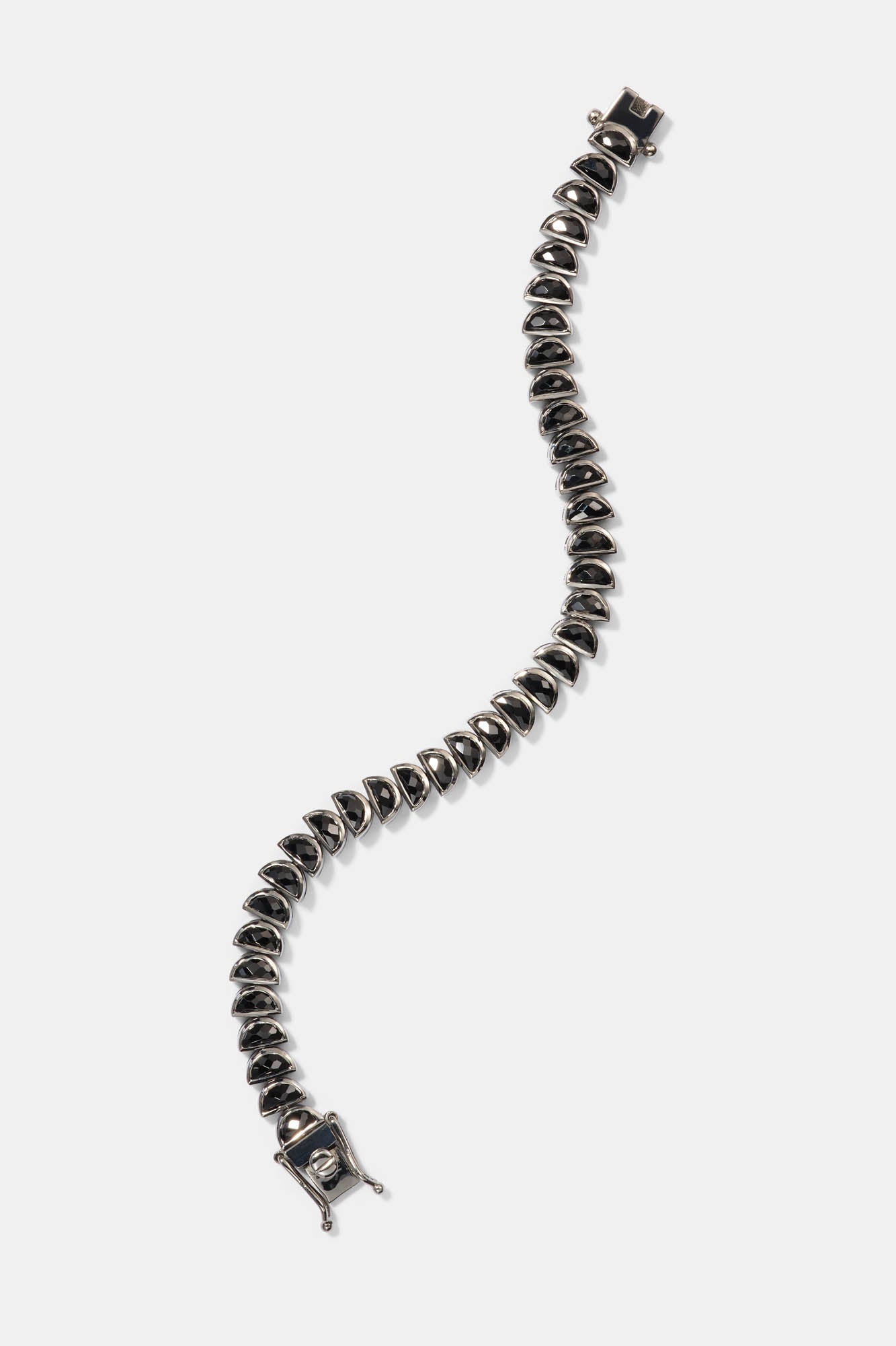 Small Worm Tennis Bracelet - Black Spinel