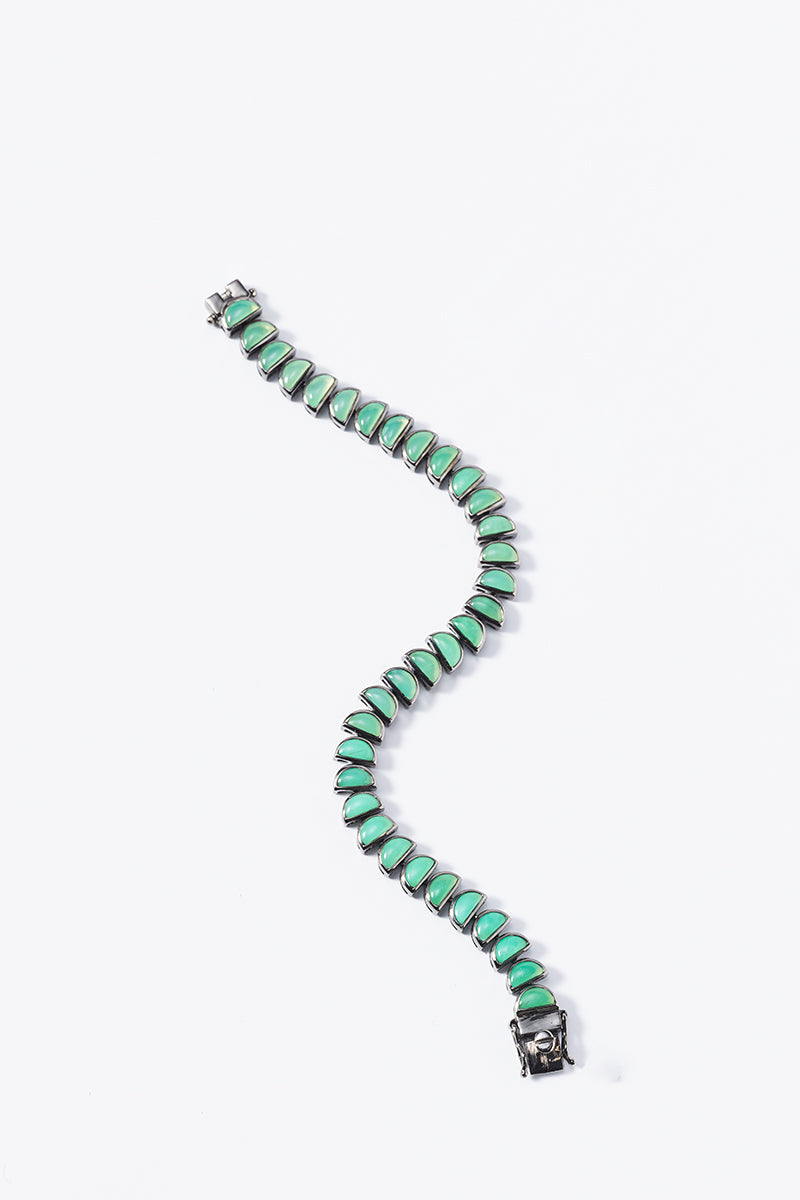 Small Worm Tennis Bracelet - Chrysoprase