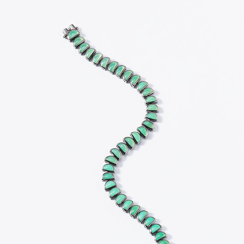 Small Worm Tennis Bracelet - Chrysoprase