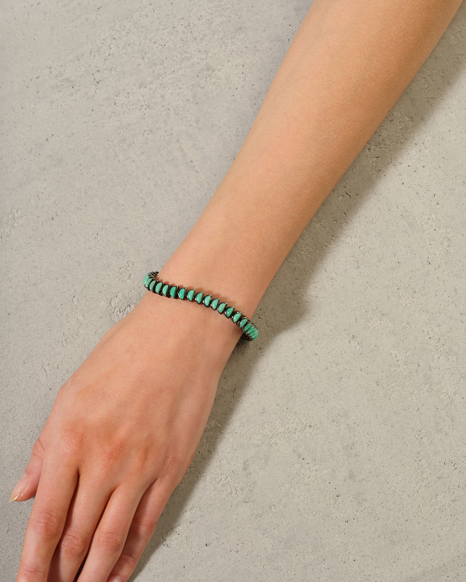 Small Worm Tennis Bracelet - Chrysoprase