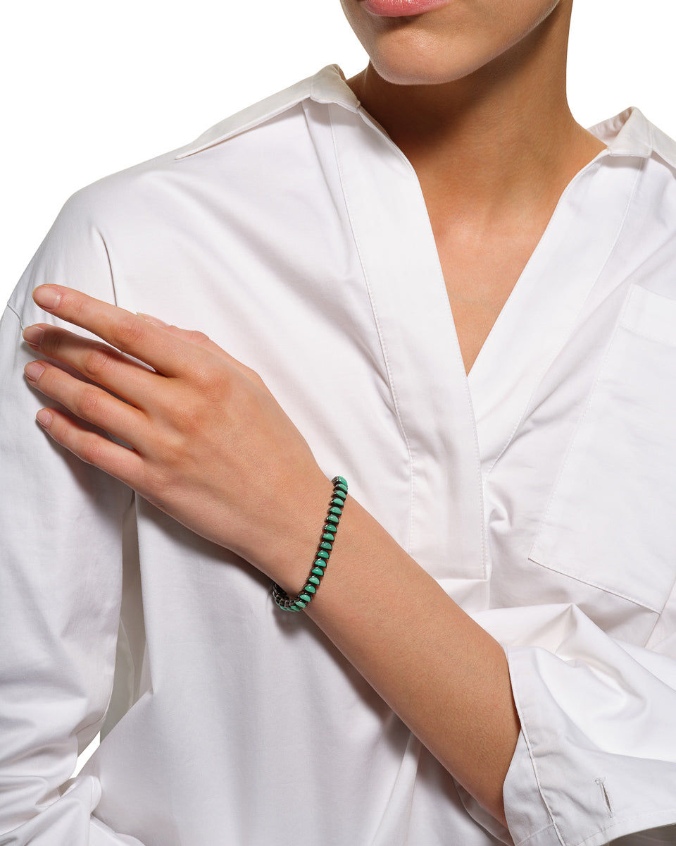 Small Worm Tennis Bracelet - Chrysoprase