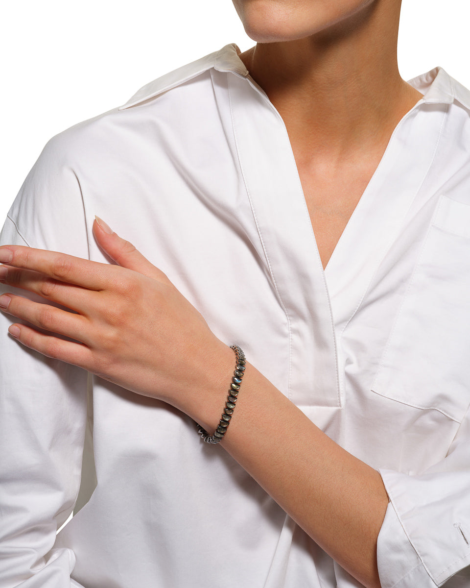 Small Worm Tennis Bracelet - Labradorite