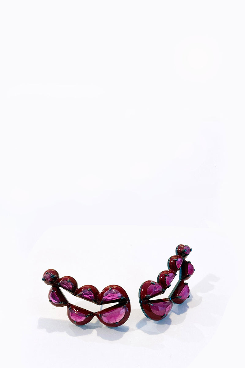 Split Pea Red Enameled Climbers - Ruby