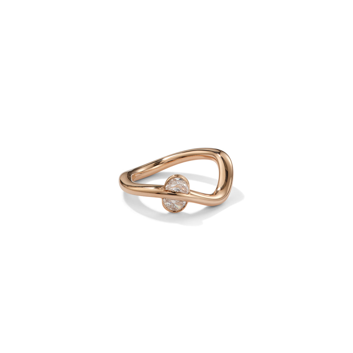 Swoop and Full Moon Ring - Diamond