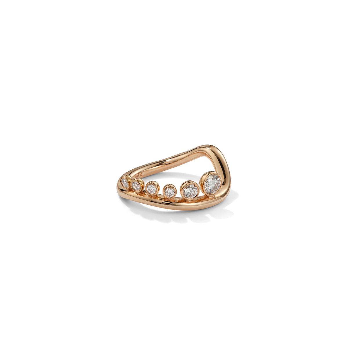 Swoop & Graduated Dot Ring - Diamond