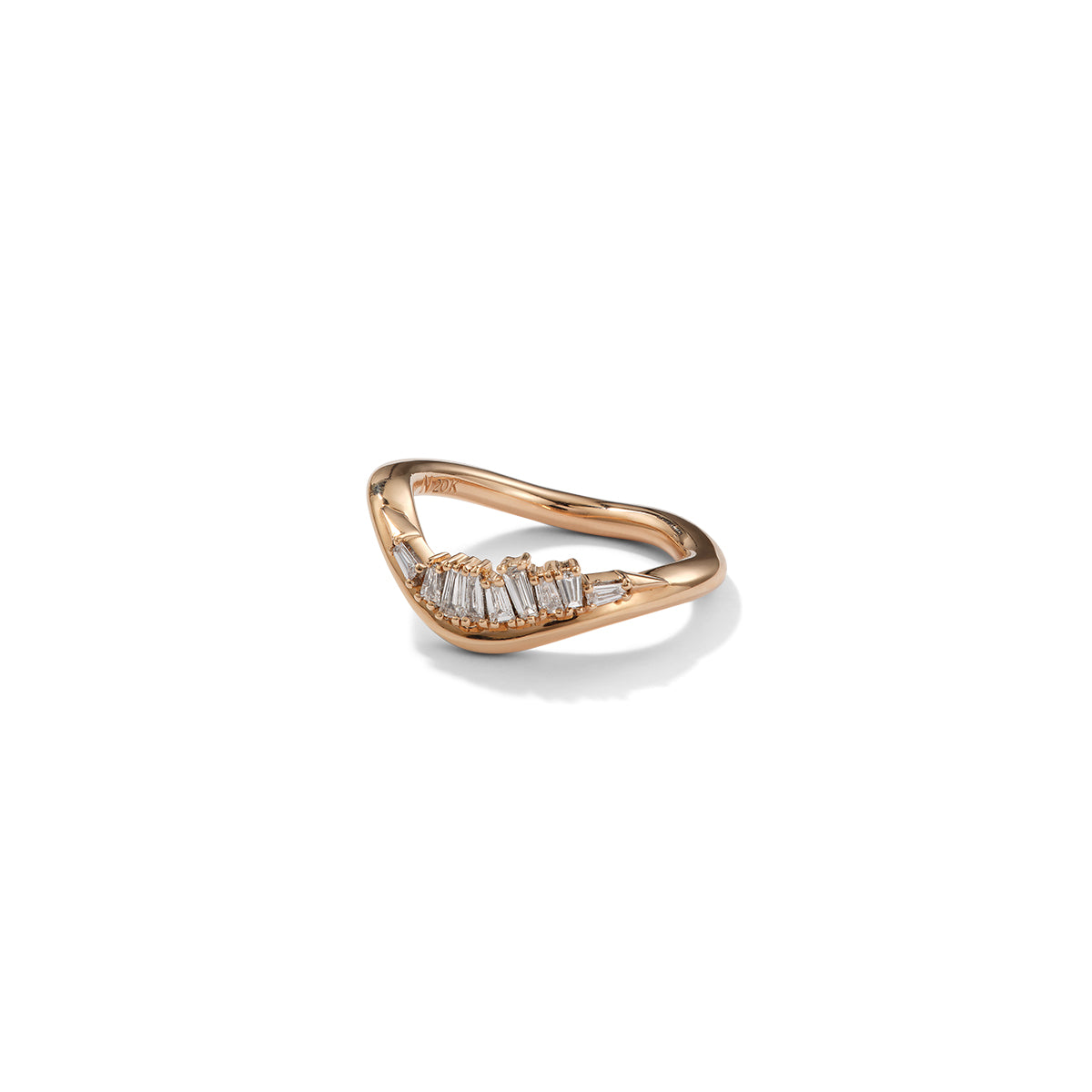 Swoop Side Ruched Ring - Diamond