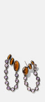 Taper & Chain Earrings - Tiger's Eye