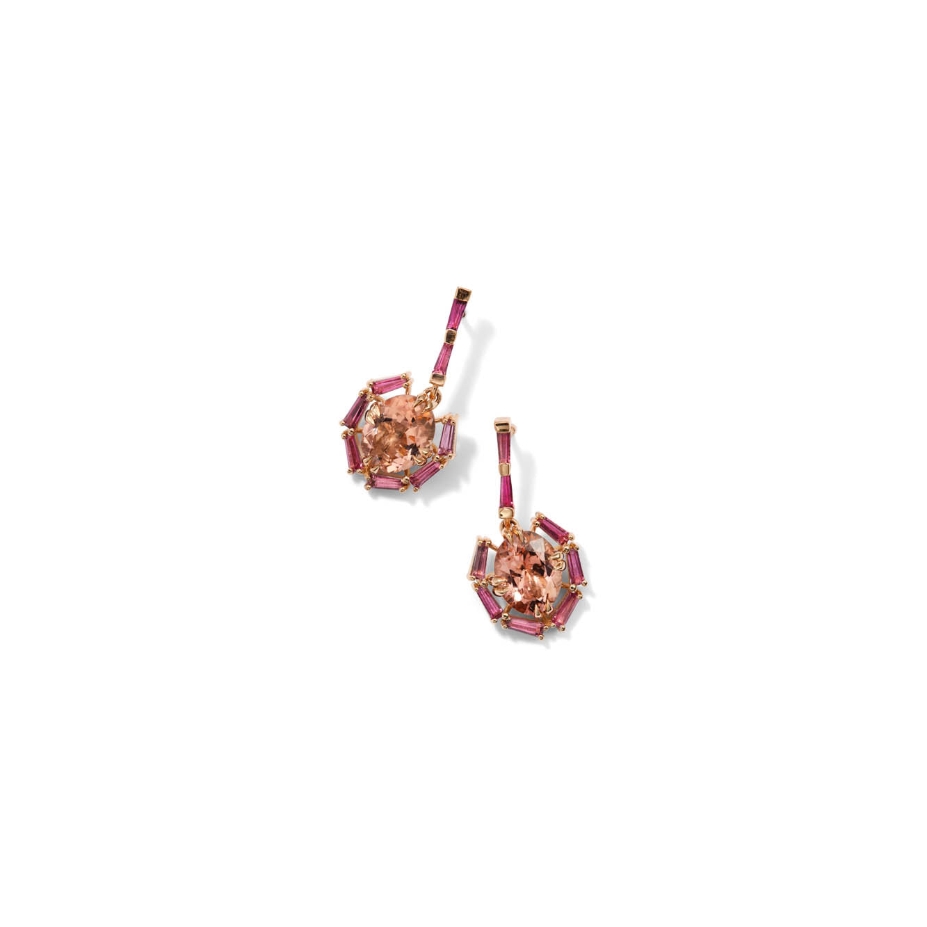 Tote Earrings - Pink Tourmaline & Rubellite
