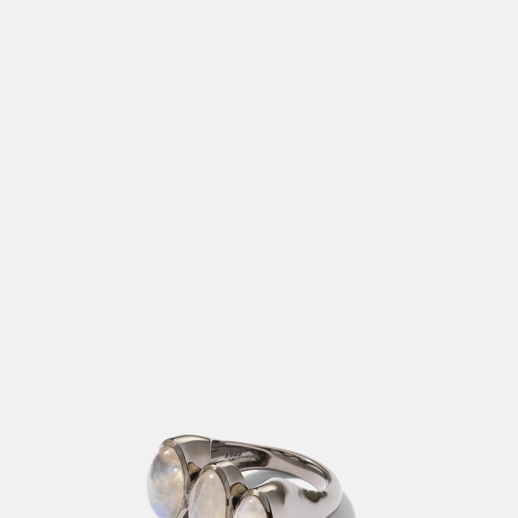 Triple Elliptic Ring - Rainbow Moonstone