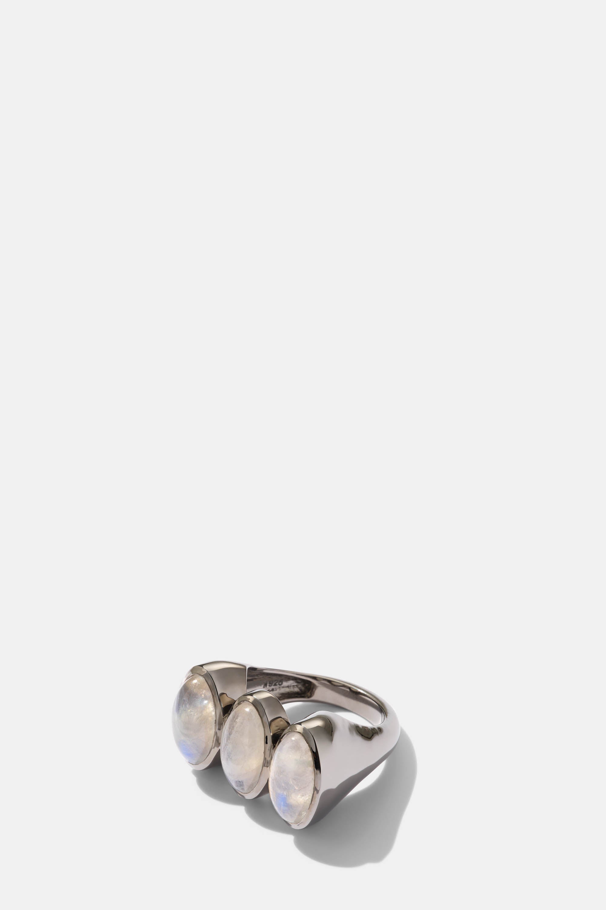 Triple Elliptic Ring - Rainbow Moonstone